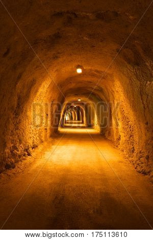 Tunnel in Resort Rafailovici - Montenegro - architecture and nature background
