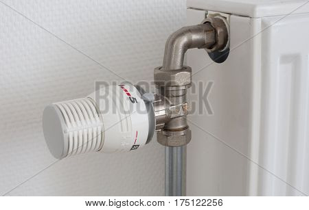 Temperature Knob Of Heating Radiator, Used And Dusty
