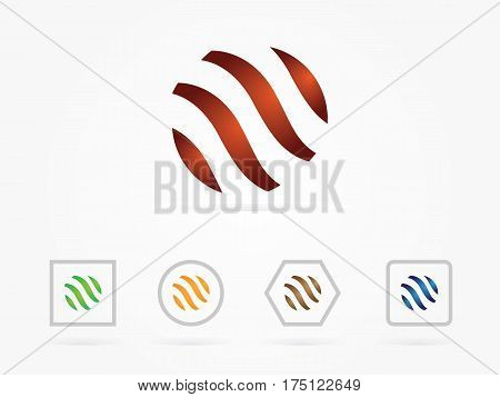 Set of abstract swirls and circles, logo vector collection
