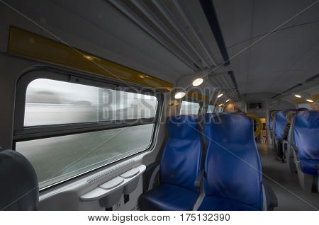Perspective of a passenger on the train