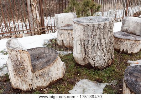 Self-made Wooden Furniture On The Street