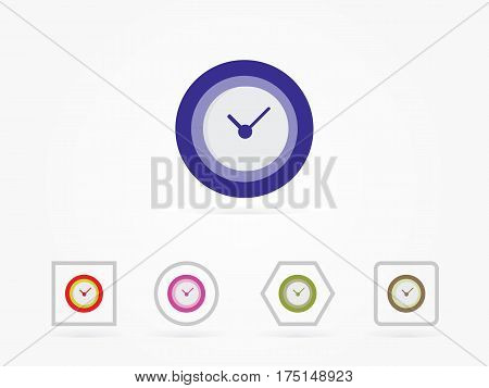 Vector illustration Flat Blue Time Icon for your website button