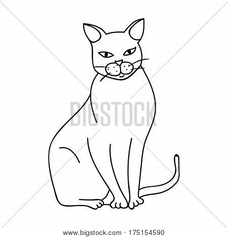 Chartreux icon in outline design isolated on white background. Cat breeds symbol stock vector illustration.