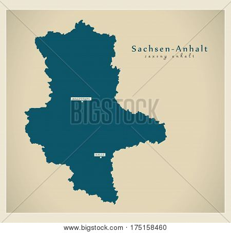 Modern Map - Sachsen-anhalt De New Design Refreshed Illustration