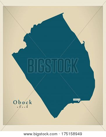 Modern Map - Obock Dj Illustration Silhouette