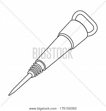 Iron jackhammer. A hammer for pounding rocks.Tool miner.Mine Industry single icon in outline style vector symbol stock web illustration.