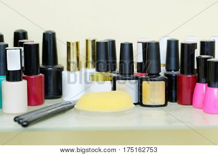 Set of bottels with nail polish