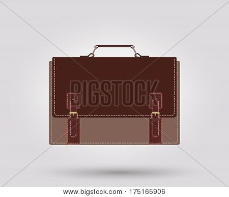 Business briefcase. Suitcase bag for documents. Vector illustration.