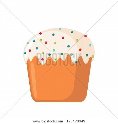 Easter cake icon in flat style isolated on white background. Design element for Easter cards, banners, flayers. Vector illustration.