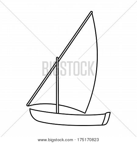 Little river sailing for fun.The boat which sails through the wind.Ship and water transport single icon in outline style vector symbol stock web illustration.