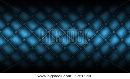 Texture pelle trapuntata un divano. Colore blu