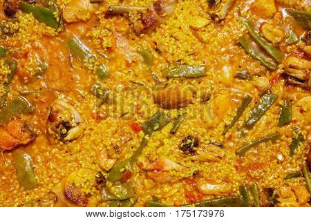 Paella from Spain chicken and rabbit rice recipe from Valencia
