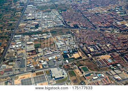 Massanassa and Catarroja villages aerial photo of Valencia province of Spain