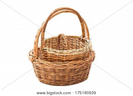 wicker basket Design Object isolated on white background