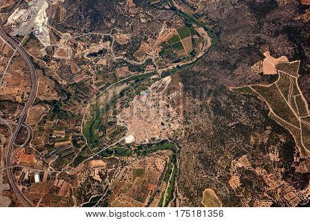 Sot de Ferrer Aerial village of Castellon in Spain at Valencian Community