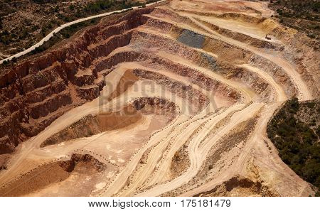 Aerial view of a quarry in Valencian Community of spain