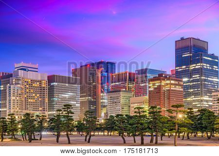Tokyo, Japan Chiyoda Ward Skyline.