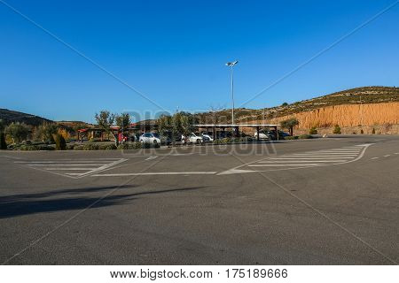 Clinker plant in Alcorisa is a municipality of Spain in the province of Teruel in the Autonomous community of Aragon. The municipality is a part of the district (Comarca) of Bajo Aragon. November 2007.