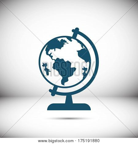 Earth globe icon stock vector illustration flat design