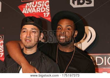 LOS ANGELES - MAR 5:  David Delgado, Diego Montana at the 2017 iHeart Music Awards at Forum on March 5, 2017 in Los Angeles, CA