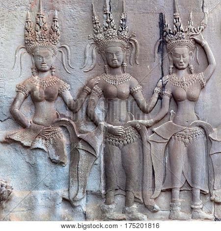 Bas-relief At Angkor Wat, Cambodia