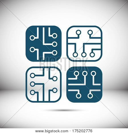 circuit board icon stock vector illustration flat design