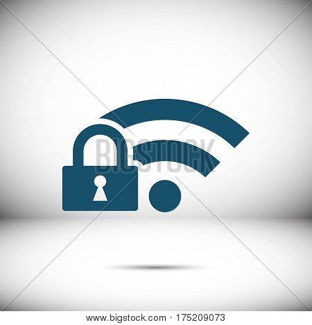 lock wifi icon stock vector illustration flat design