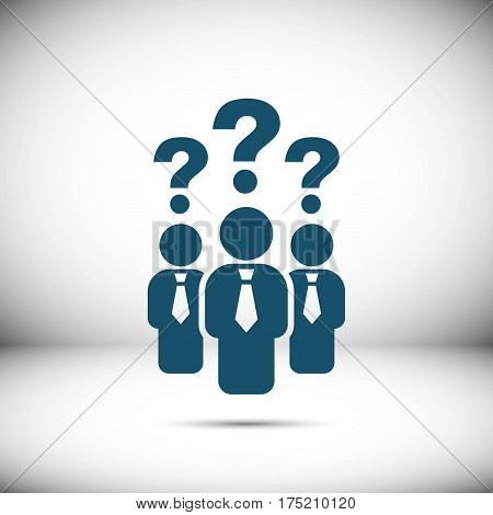 question mark over people icon stock vector illustration