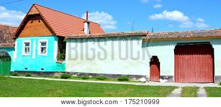 Typical house in the village Crit-Kreutz, Transylvania. The villagers started building a single-nave Romanesque church, which is uncommon for a Saxon church, in the 13th century.
