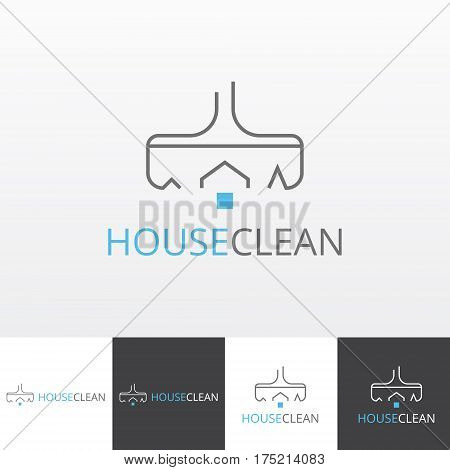 Vector logotype for house cleaning and maintenance eps file horisontal and vertical view