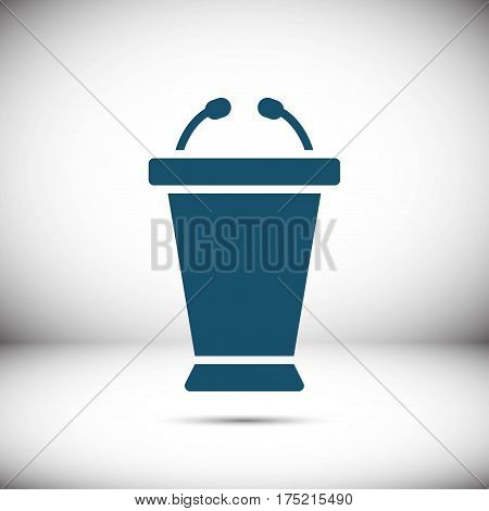 lectern with microphone icon stock vector illustration flat design