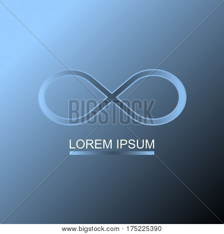 Infinity logo. Illustration with blue gradient color