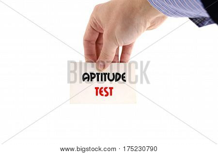 Aptitude test text concept isolated over white background