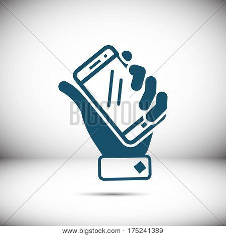 phone in hand icon stock vector illustration flat design