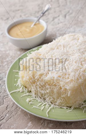 Brazilian Traditional Dessert: Sweet Couscous (tapioca) Pudding (cuscuz Doce)