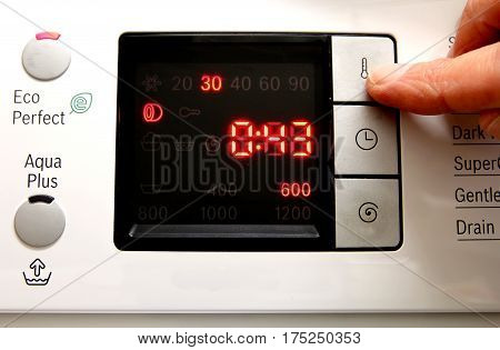 Lowering The Laundry Washing Temperature To 30 On A Domestic Washing Machine