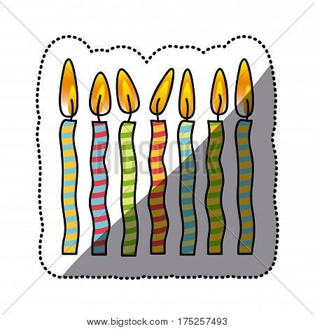 tricolor canddles party icon, vector illustraction design image