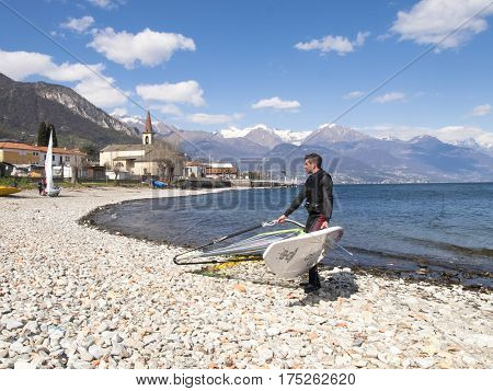 Windsurfer Fun In A Day Of Breva
