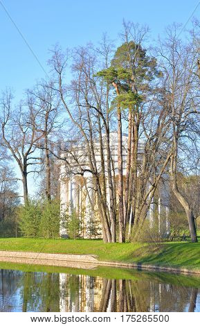 Temple of Friendship pavilion in Pavlovsk Park on the outskirts of St. Petersburg Russia.