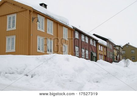 Ulice města v Norsku Røros