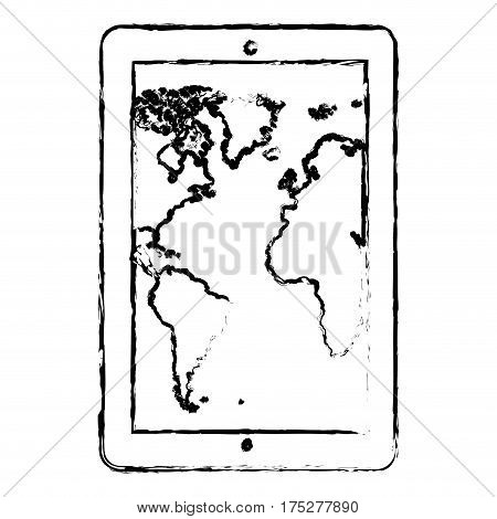 contour map in the smarphone icon, vector illustraction design