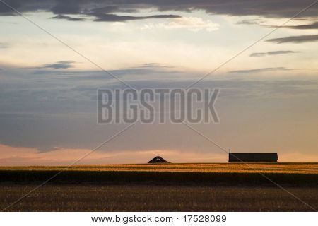 Saskatchewan horizont při západu slunce