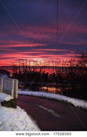 Sunset Oslo Norja