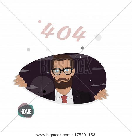 Page not found, error 404. Business man. Illustration for the web site.