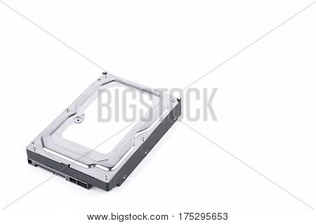 harddisk drive is the data storage for the digital data computer on white background  harddisk technology isolated