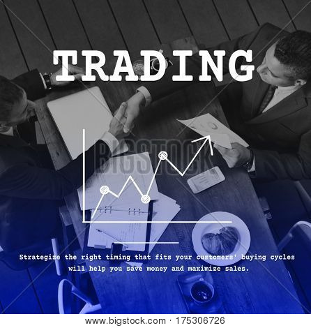 Business line graph upward arrow report