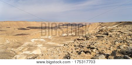 Hiking in mideast stone desert tourism of israel