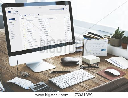 Email inbox message list online interface
