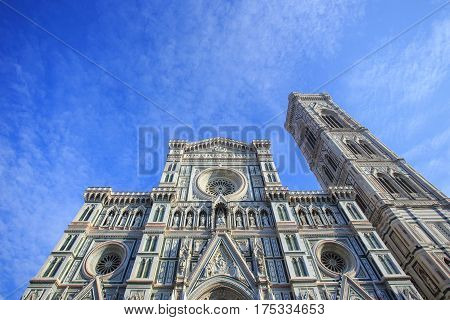 The Basilica di Santa Maria del Fiore and Giotto's Campanile in Florence