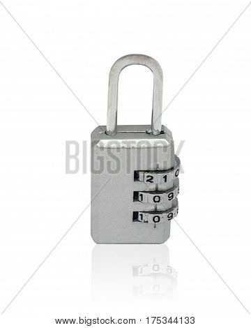 Mini key cute digit combination padlock luggage bag security lock isolated with clipping path